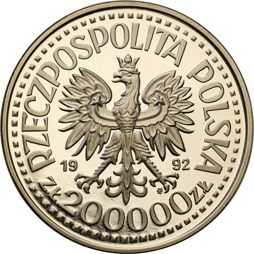 III RP. PRÓBA Nikiel 200 000 złotych 1992 Staszic